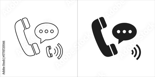 Phone call icon with speech bubble