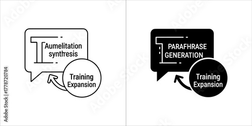 Augmentation synthesis and paraphrase generation training expansion icons