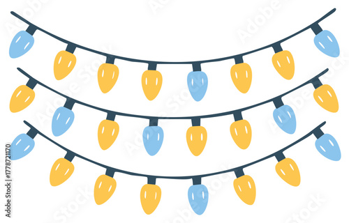 Festive glowing light strings illustration