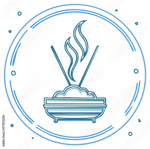 Stylized Aroma Diffuser with Sticks and Smoke in a Circle Frame for Home Fragrance