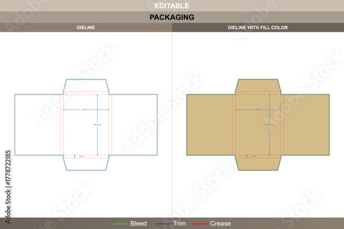 Simple folder dieline created through clear vector planning enhancing printing tone packaging stability die line formation defines basic layout with precise flap configuration