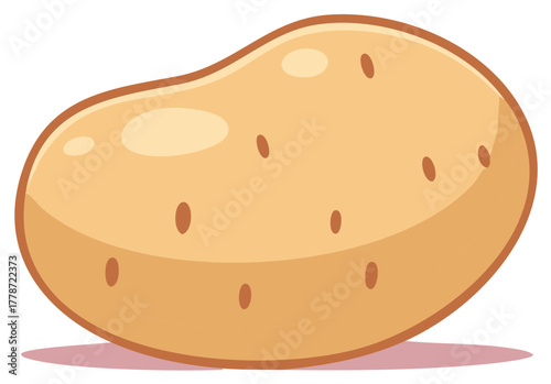 A single, stylized potato with brown skin and visible dimples, rendered in a clean, graphic style.