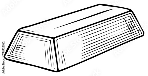 Stylized Illustration of a Precious Gold Bullion Bar with a Textured End
