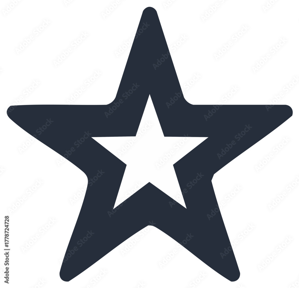 Fototapeta premium Nested stars graphic design element creates a striking visual effect with its bold geometric form