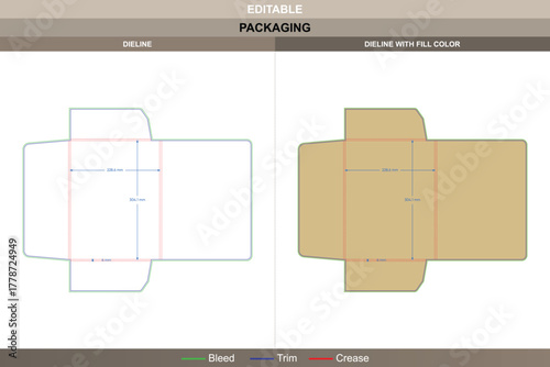 Presentation folder dieline crafted with vector mapping refining printing quality packaging setup smooth die line fold aligns pockets precisely across clean internal panels