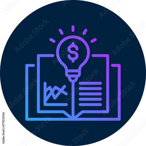 Financial literacy  icon for bankruptcy , website, application, printing, document, poster design, etc