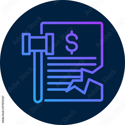 Bankruptcy law  icon for bankruptcy , website, application, printing, document, poster design, etc