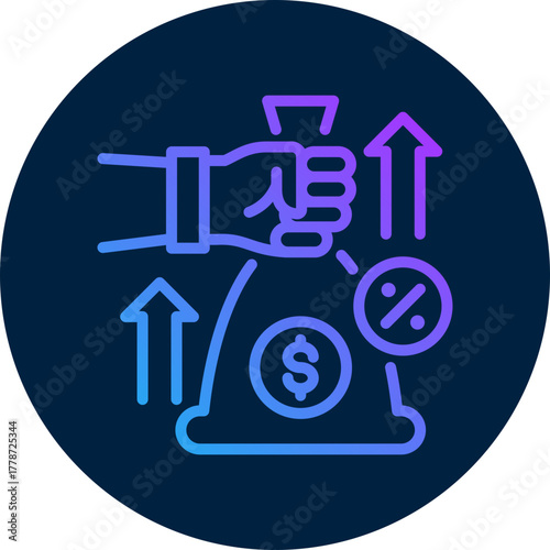 Compensation  icon for bankruptcy , website, application, printing, document, poster design, etc