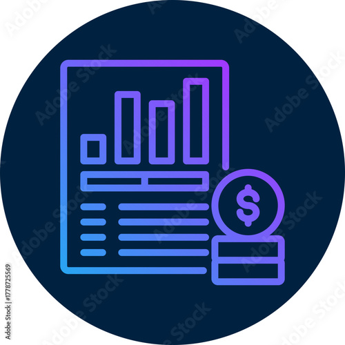 Balance sheet  icon for bankruptcy , website, application, printing, document, poster design, etc