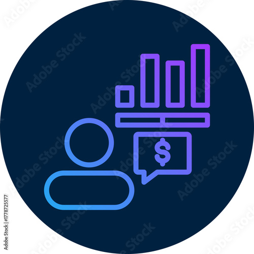 Financial advisor  icon for bankruptcy , website, application, printing, document, poster design, etc