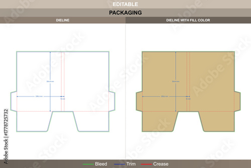 Pocket folder dieline created through balanced vector tracing improving printing smoothness packaging fold precise die line pattern defines dual inner storage compartments