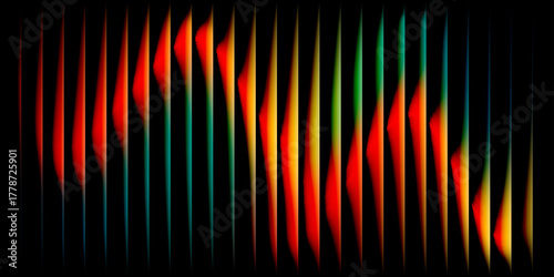 Colorful abstract vertical light streaks pattern glowing lines