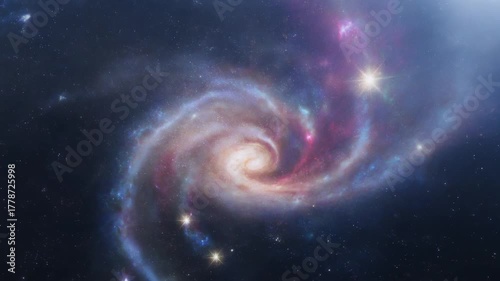 Surreal Cosmic Nebula Forming an Eye Shape in Deep Space – Glowing Spiral of Blue and Magenta Light