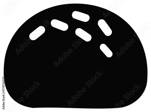 Chocolate Mochi Dessert with Sweet Topping Minimalist Vector Illustration