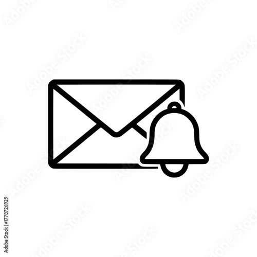 Email notification bell for messages and alerts
