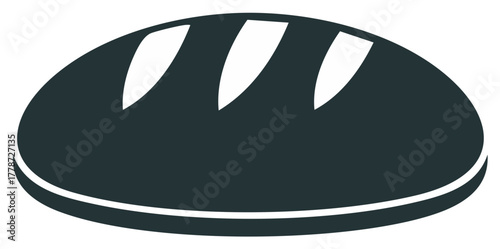 Simple Round Loaf of Bread Freshly Baked Vector Graphic