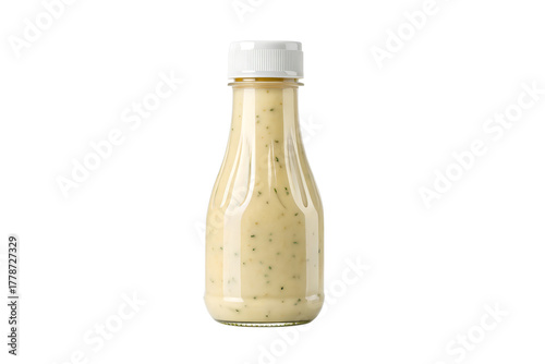 Creamy Ranch Dressing Bottle Isolated on Black
