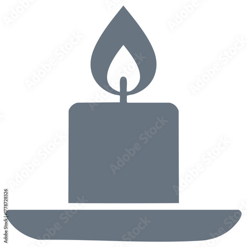 Stylized Candle Flame Icon Simple Graphic Representation of Light and Warmth