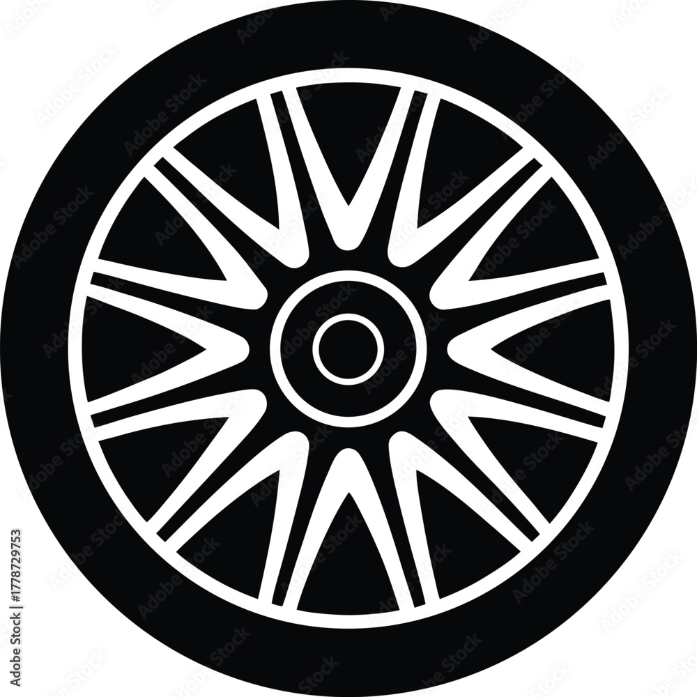 Fototapeta premium Car Wheel Icon