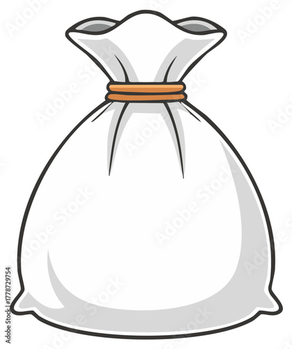Illustration of a Full Cloth Sack Tied with a Band Symbolizing Holding Capacity