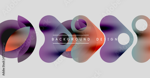 Abstract fluid shapes, vibrant colors, modern design. Gradient overlays create dynamic visual effect. Minimalist composition, clean aesthetic.