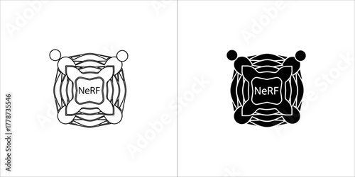 Nerf icon, neural radiance fields, technology