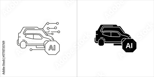 Autonomous car with ai technology, artificial intelligence