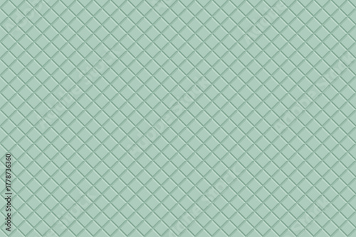 Geometric pattern of raised squares or diamonds, in soft muted light sage green. The pattern creates a sense of depth and a quilted or tiled effect.
