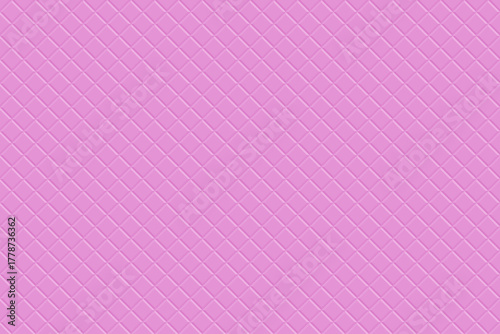 Seamless pink waffle texture with a diamond grid pattern. The surface has a soft, pastel pink tone, giving it a sweet and playful appearance reminiscent of strawberry-flavored wafers or ice cream cone