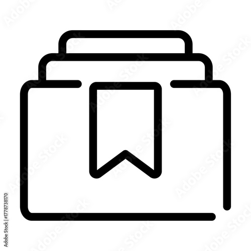 Multiple layered bookmark icons symbolizing collections, folders, or saved groups.