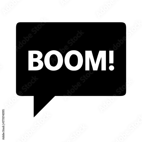 Speech bubble with the word "BOOM!" on transparent background  