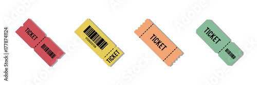 Ticket Icon Set Vector Design of Event and Admission Tickets . Ticket icon set . eps 10