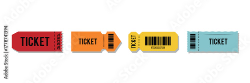 Ticket Icon Set Vector Design of Event and Admission Tickets . Ticket icon set . eps 10