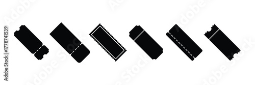 Ticket icon set. flat ticket style - stock vector. Ticket vector icon isolated on a white background. Vector illustration. EPS 10 