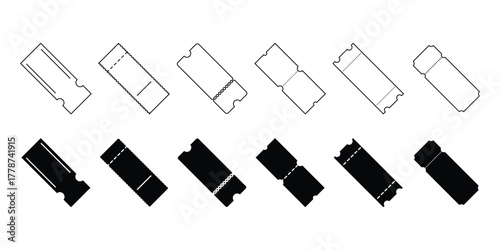 Cinema tickets icon vector editable. black vectors set . Ticket Icon Design Vector Symbol Coupon . eps 10 