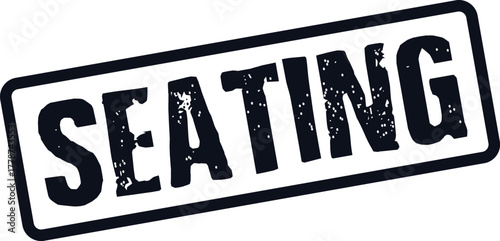 Seating grunge style rectangular mark for event and venue arrangements