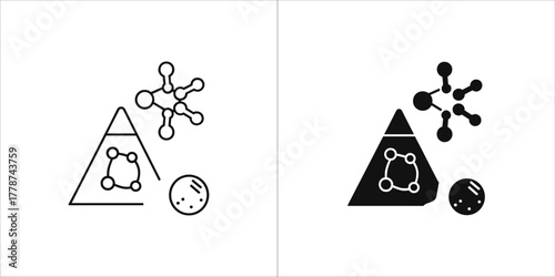 Molecular structure and scientific research icon