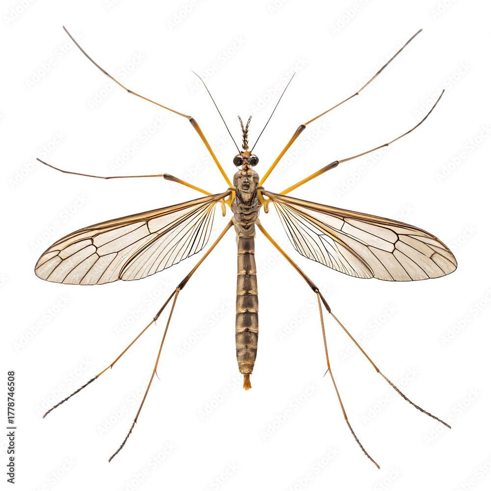 Obraz premium Long-legged crane fly isolated on a transparent background png