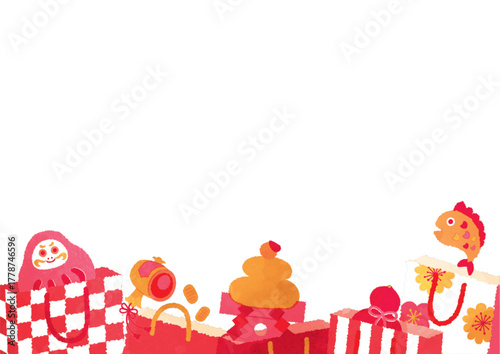 初売りの福袋デザインテンプレート