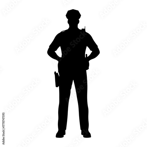Officer standing with hands on hips police officer