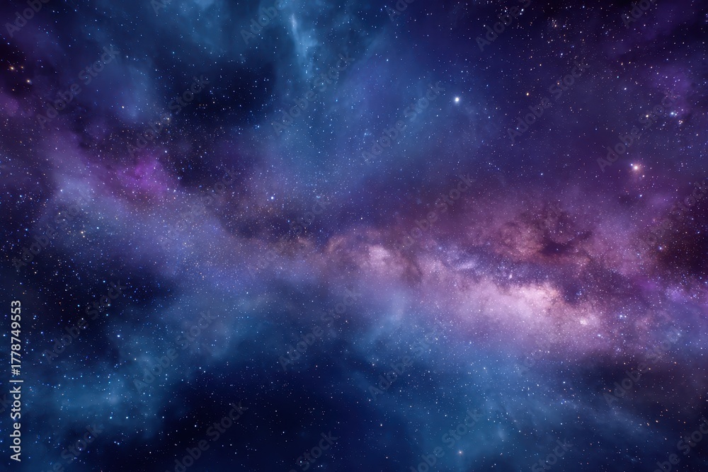 Obraz premium Stardust glimmers in a vast space background filled with shining stars and vibrant cosmic colors revealing the beauty of the universe at night