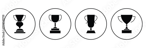 Trophy line icon. Trophy cup, winner cup, victory cup vector icon. vector icons in black on a white background. eps 10
