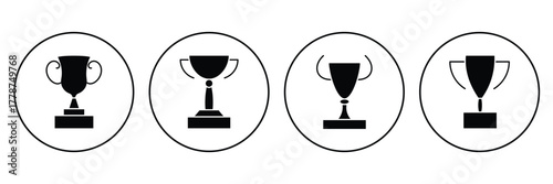 Trophy line icon. Trophy cup, winner cup, victory cup vector icon. vector icons in black on a white background. eps 10