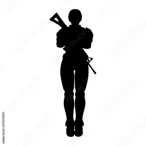 Soldier holding rifle military weapon
