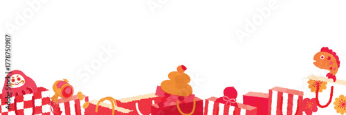 初売りの福袋デザインテンプレート