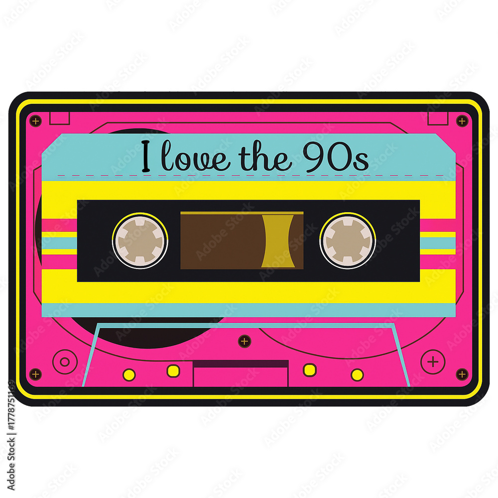Fototapeta premium i love the 90 s png - Throwback 90s clipart, Retro 90s PNG shirt, 90s Digital graphic, 1990s vintage Shirt sublimation 
