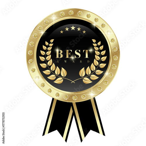 The award insignia is adorned with elegant laurel branches and stars,