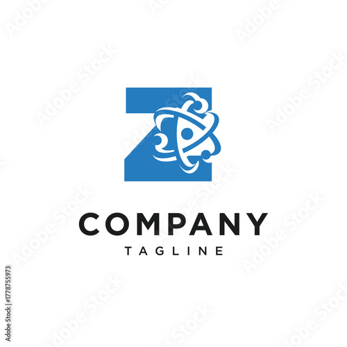 Letter Z Atom Logo Icon Vector