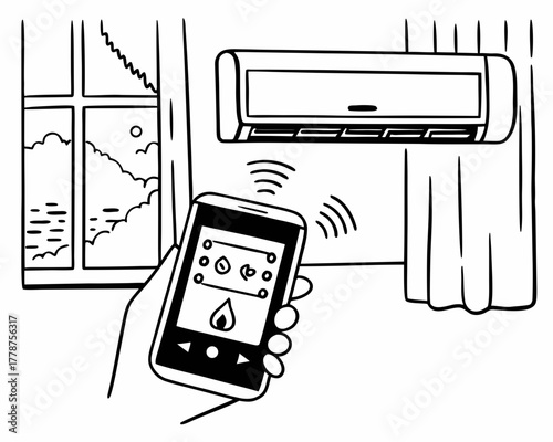 Controlling air conditioner with smartphone