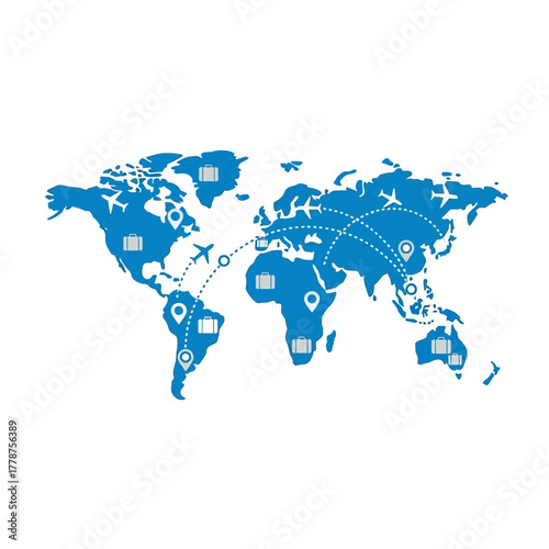 Detailed vector illustration of a modern airline ticket, complete with flight information and a plane graphic, symbolizing efficient and enjoyable air travel for a seamless journey
